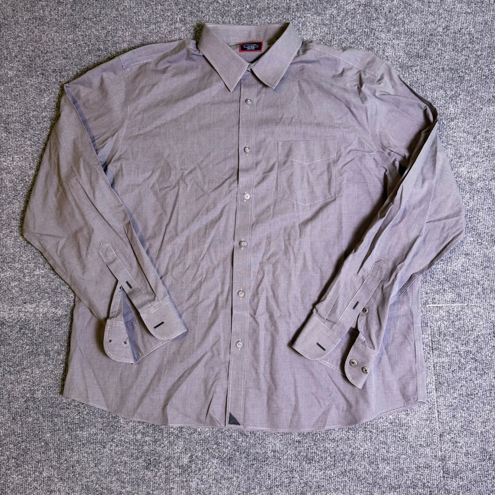 UNTUCKit Marcasin WF Gray Micro Check Relaxed Fit Button Down Shirt XL 35672